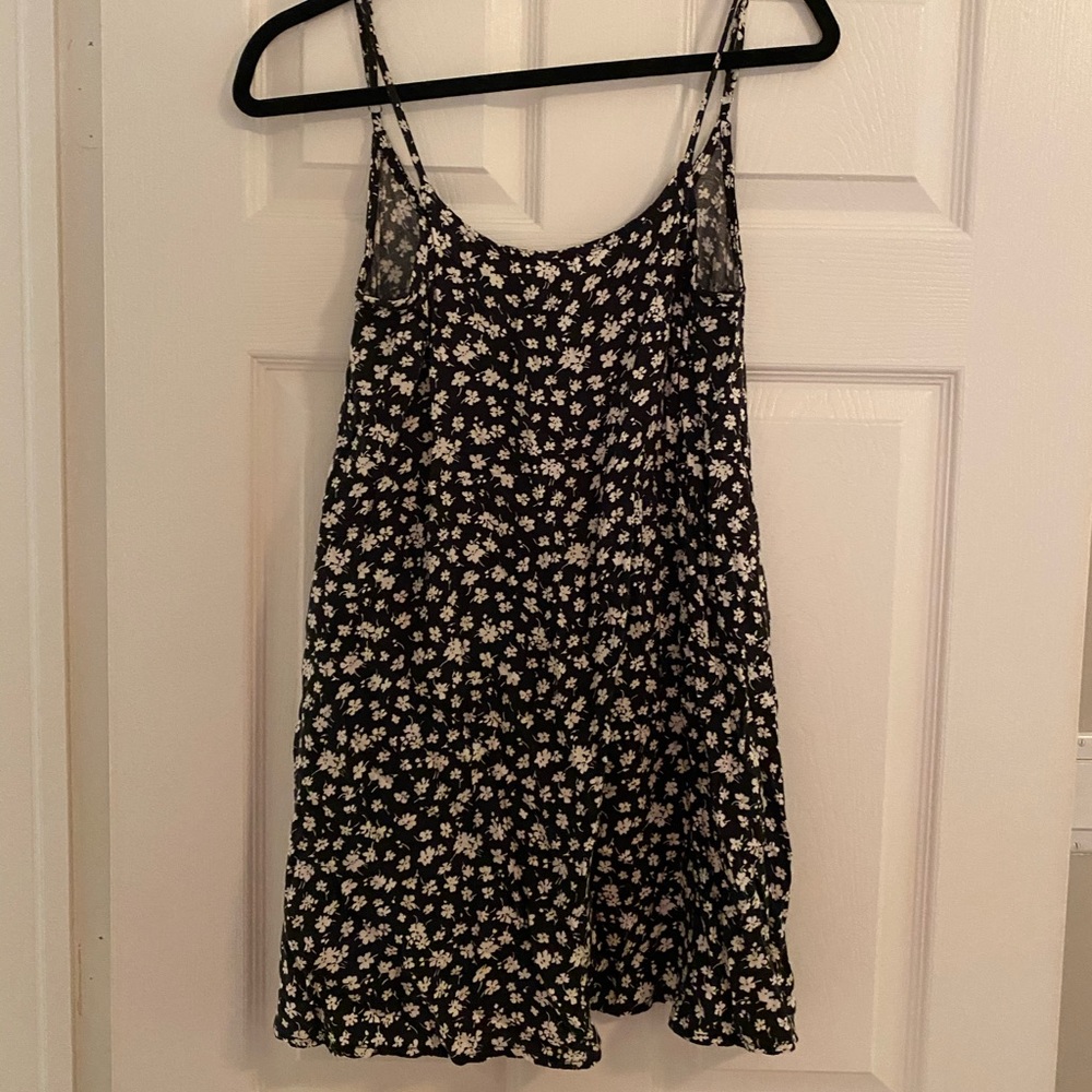 Flowy black sundress with flowers